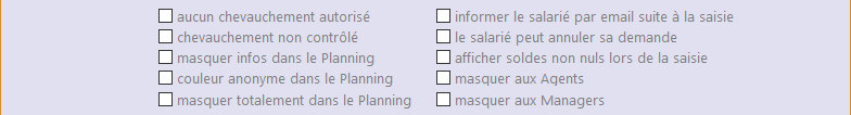 Définition des types d&#8217;absence et d&#8217;événements